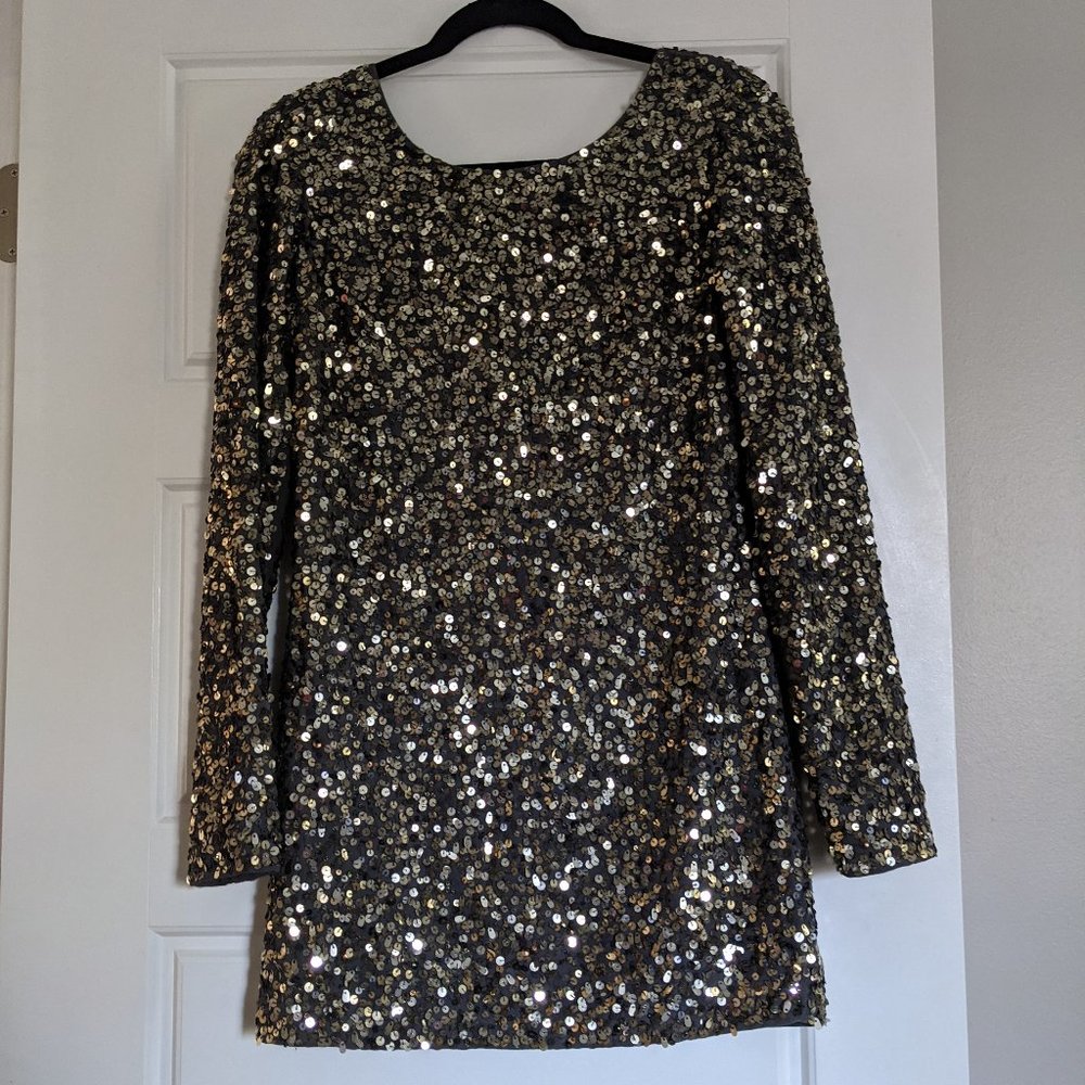 Lowback sequin mini dress